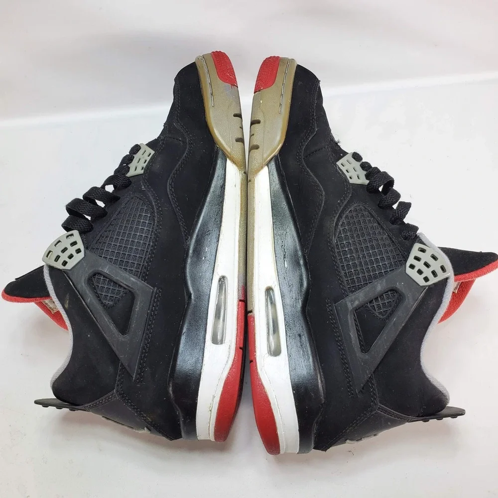 Jordan Air Jordan 4 Retro Mens 9 Black Bred 2012 308497-089‎ Basketball Shoes